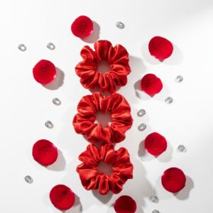 luxe satin hair tri combo scrunchies.