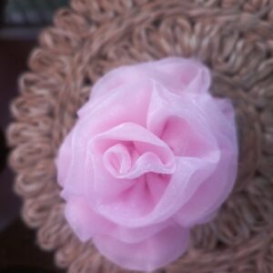 handcrafted organza rose hair clip & brooch